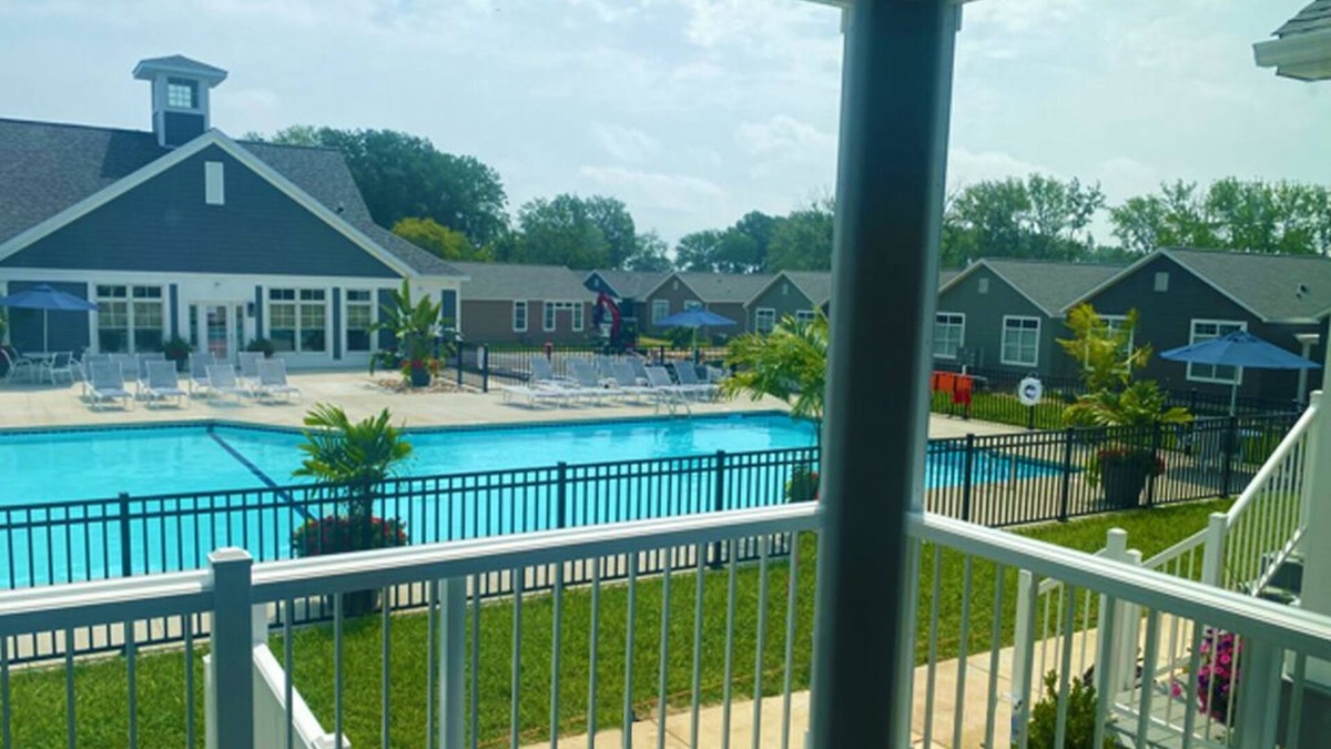 Marblehead Villa | Pool front in Lake Erie resort. Steps to the sandy beach, Golf cart included!