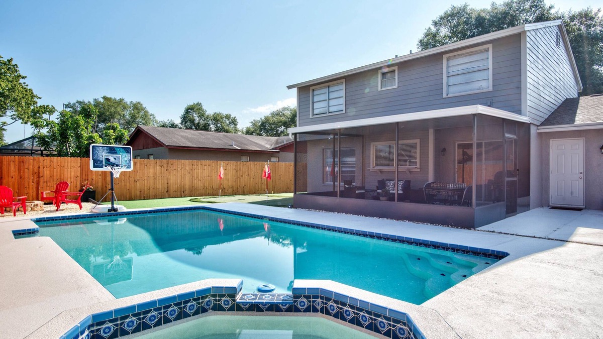 Citrus Park House | Pool, Hot Tub, Game Room & Mini Golf - 2 King Beds, Fun for the Whole Family!