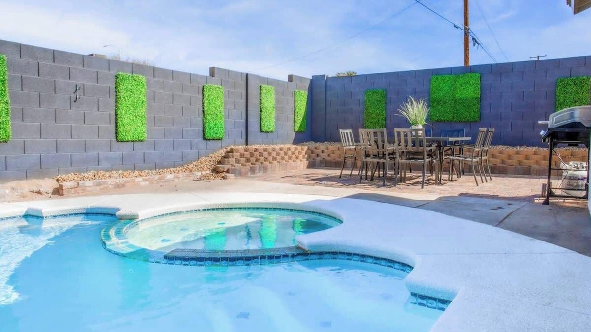 Townsite House | Pool, Spa, and Arcade at 4BR Elegant Vegas Home