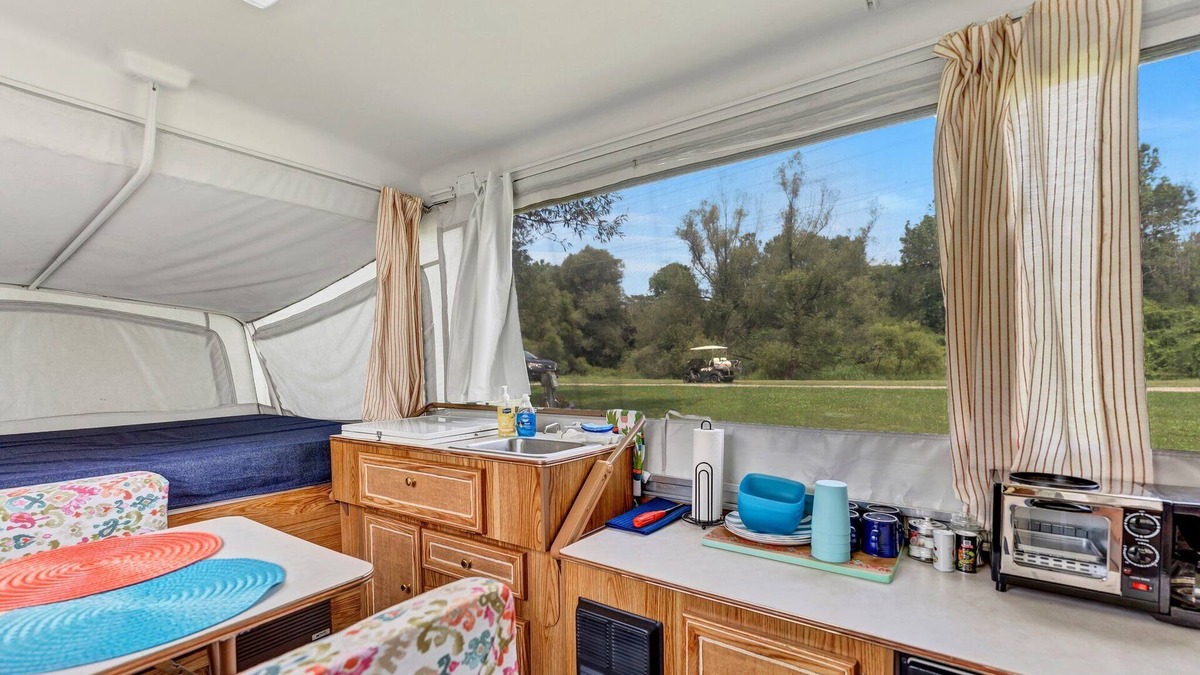 Black Creek RV Rental | Pop Up Camper on Ischua Creek @ Campground Adventures
