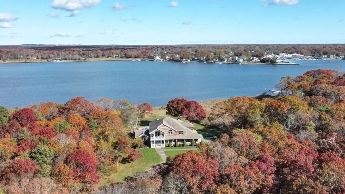 Mastic House | Private, 3-acre, waterfront escape w/pool, firepit, game rm & spectacular views