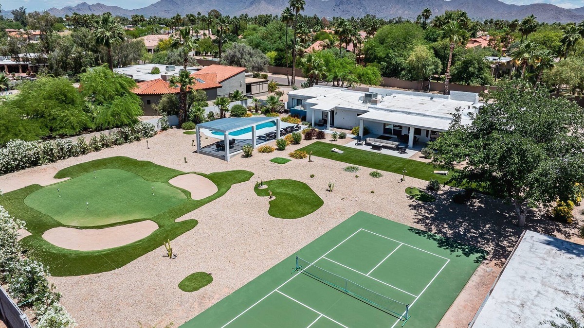 North Scottsdale House | Private Acre of Fun: Nine Hole Golf Course, Pickleball Court, Pool Table, Heated Swimming Pool