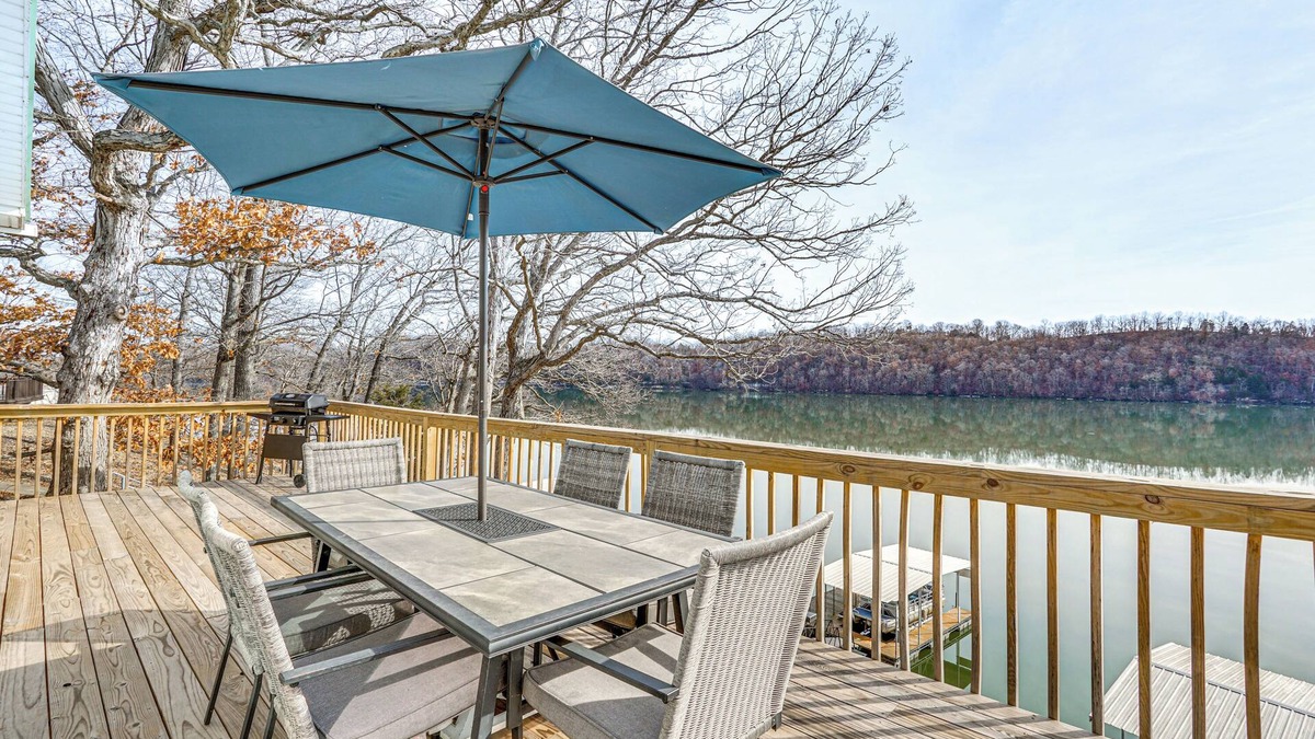 Stover Cabin | Private Dock & Decks: Lakefront Retreat in Stover!