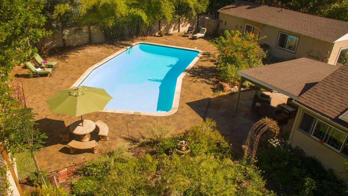 Valley Village House | Private Garden Home with Large Saltwater Pool, Serene Office, Fireplace etc.