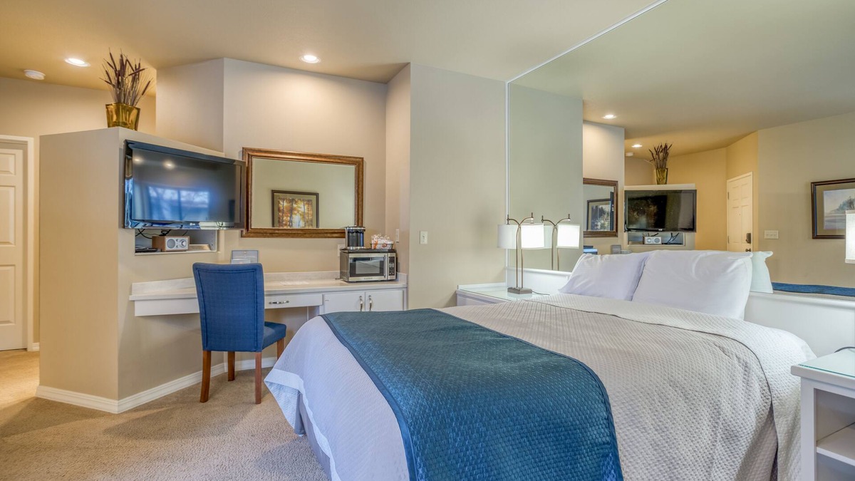 Century West Hotel | Private, hotel style suite in Bend with access to fitness center.