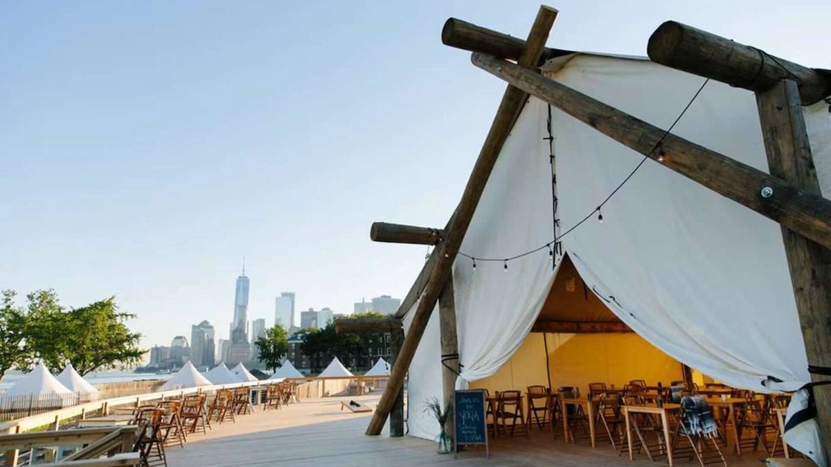 Manhattan Cabin | Private Island Glamping + Lady Liberty View