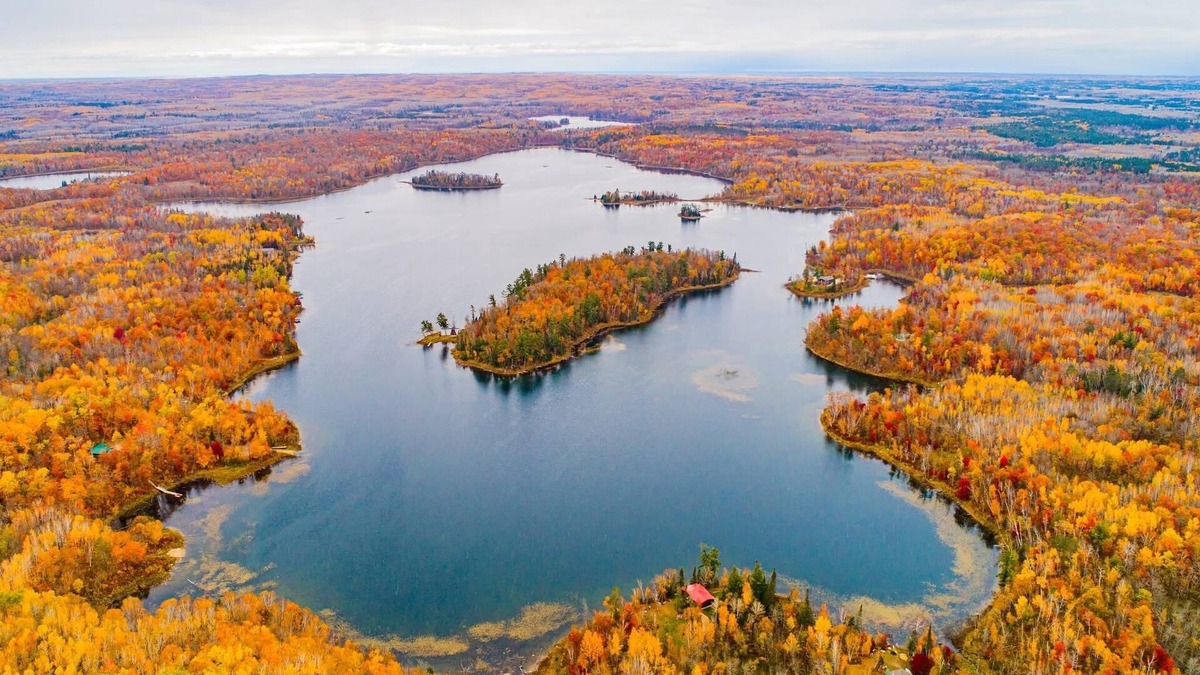 Waubun Cabin | Private Island with Lakefront Cabin on three sides
