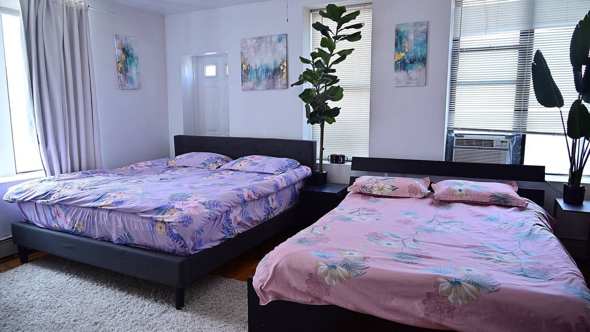 Bay Ridge Apartment | Private King/Queen bed Room with shared bathroom, train station downstairs.