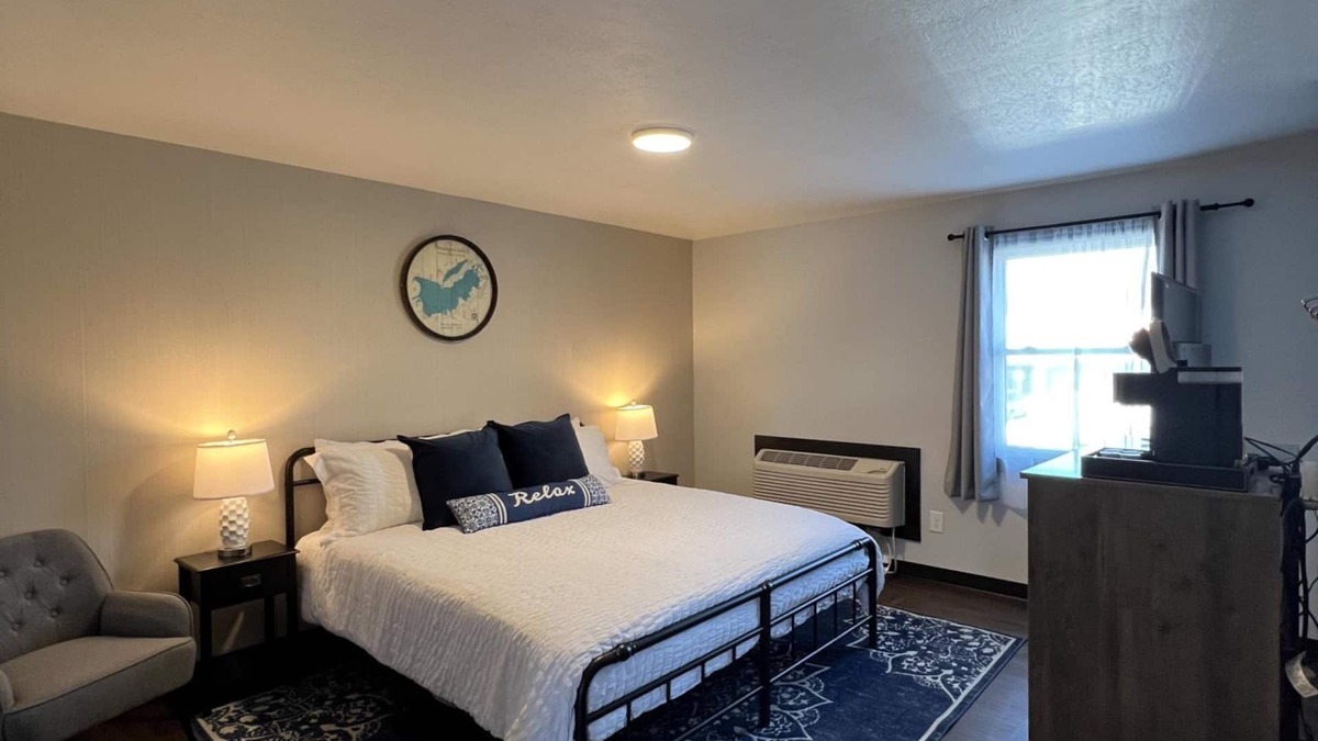North Muskegon Apartment | Private King Studio Close to the Action and Recently Renovated