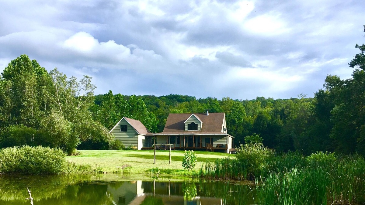 Union Dale Ski Chalet | Private Modern Estate Chalet in Nature with Pond and Creek on 50 acres-Sleeps 18