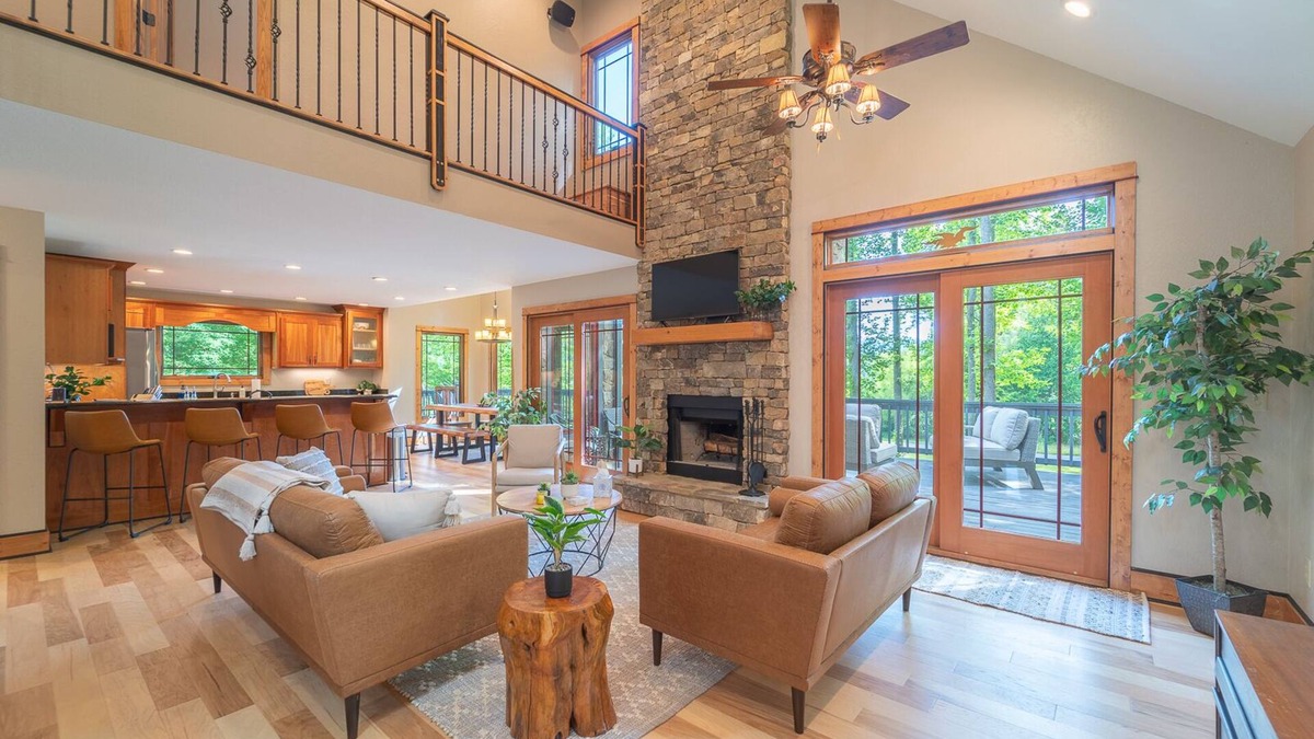 Marble House | Private Mountain home with pond & fire pit
