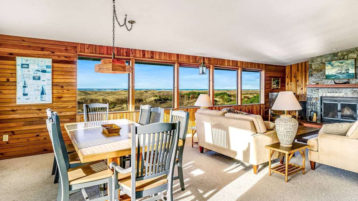 Copalis Beach House | Private ocean view escape with large deck, WiFi, & wood-burning fireplace