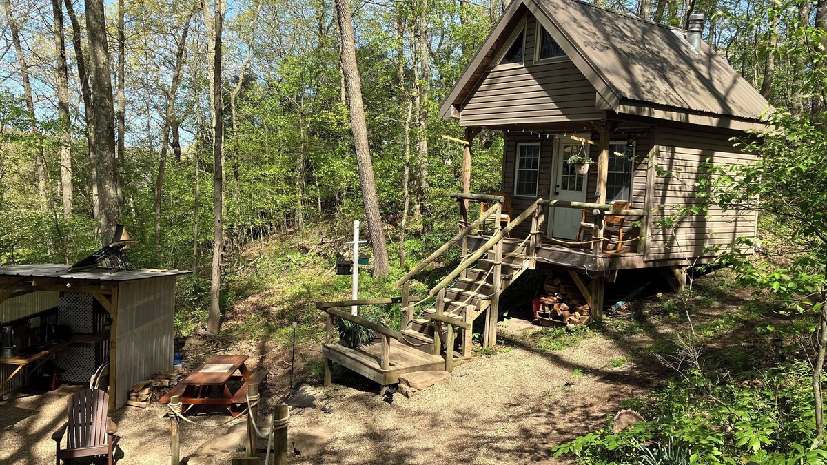 Negley Cabin | Private off grid cabin nestled on 40 acres at historic Camp Bouquet