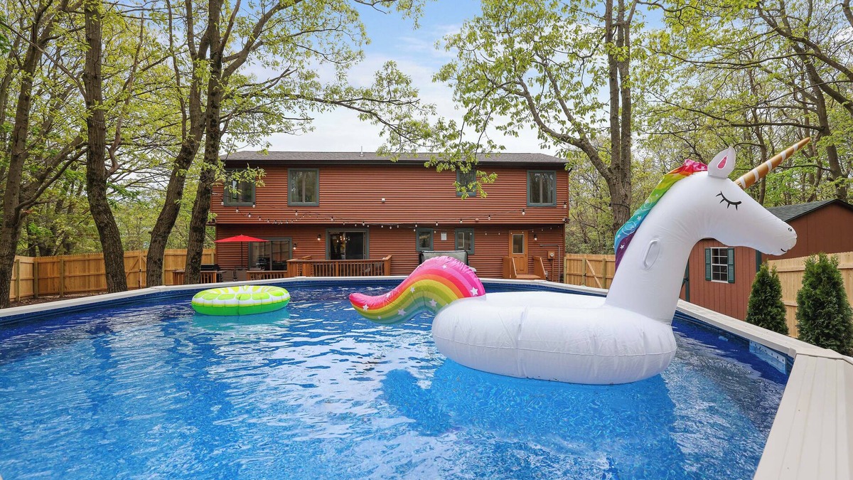 Tunkhannock Township House | Private POOL Hot Tub Fully Fenced Backyard Fire Pit Games