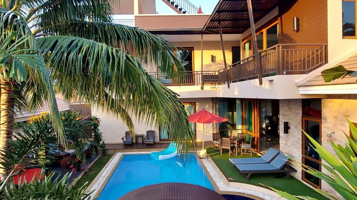 Sam Roi Yot Villa | Private swimming pool and solar-heated rooftop mini pool with mountain and sea views