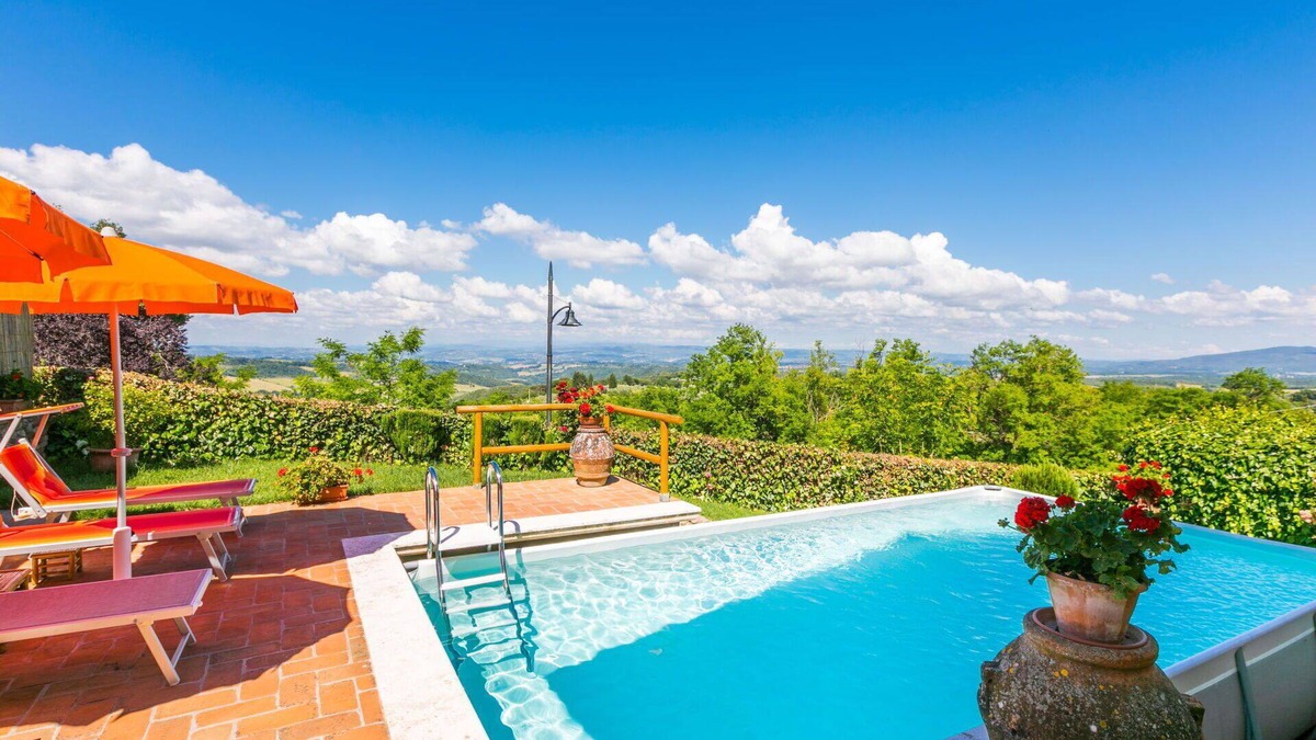 Castel San Gimignano House | Private Villa with A/C, private pool, WIFI, TV, patio, pets allowed, panoramic view, parking