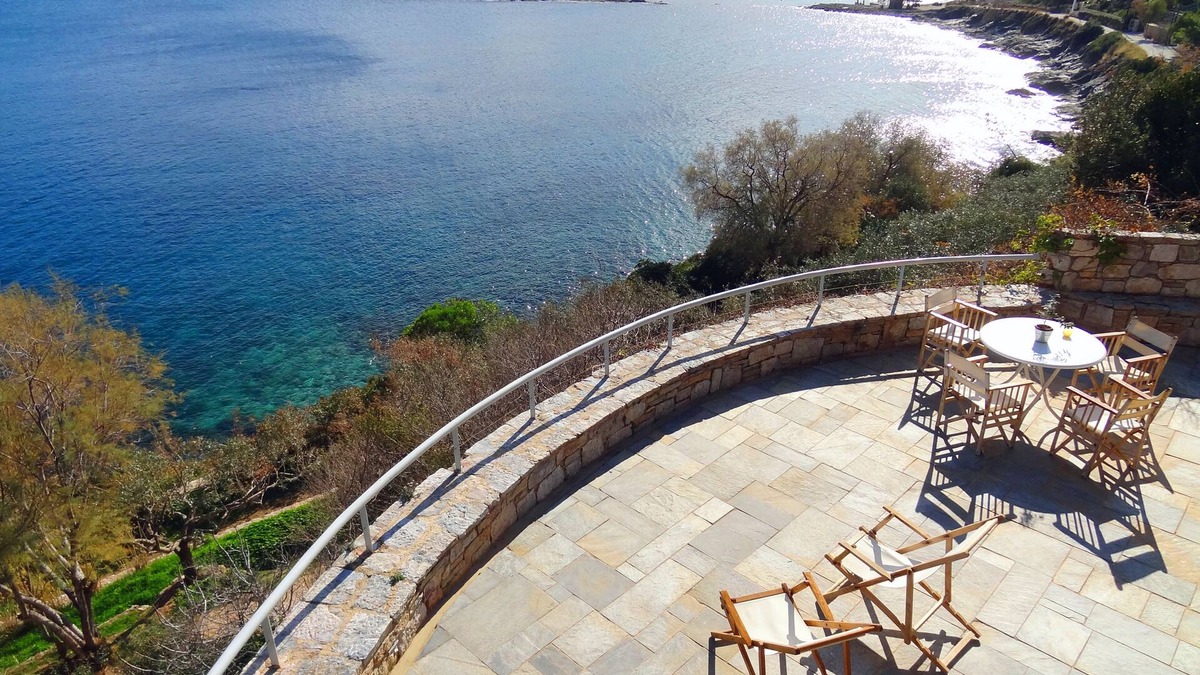 Daskalio Villa | Private Waterfront Stone Villa, Swimming pool, Vast gardens, and Amazing views