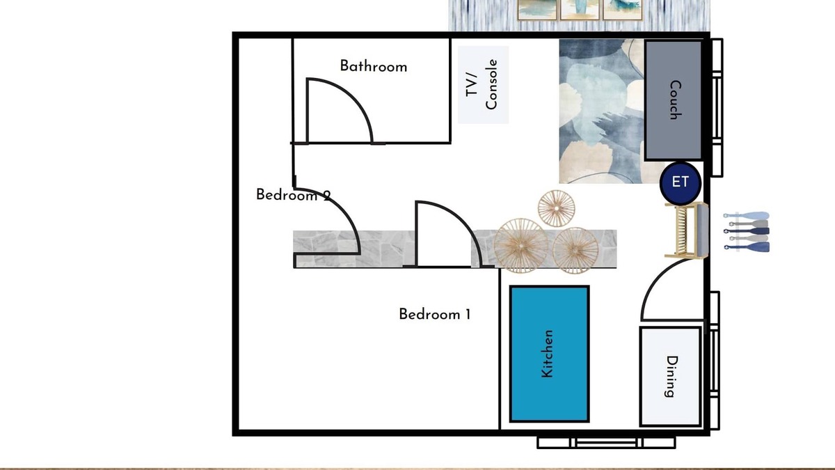 Hampton Apartment | Professionally Designed | The Americana | AC
