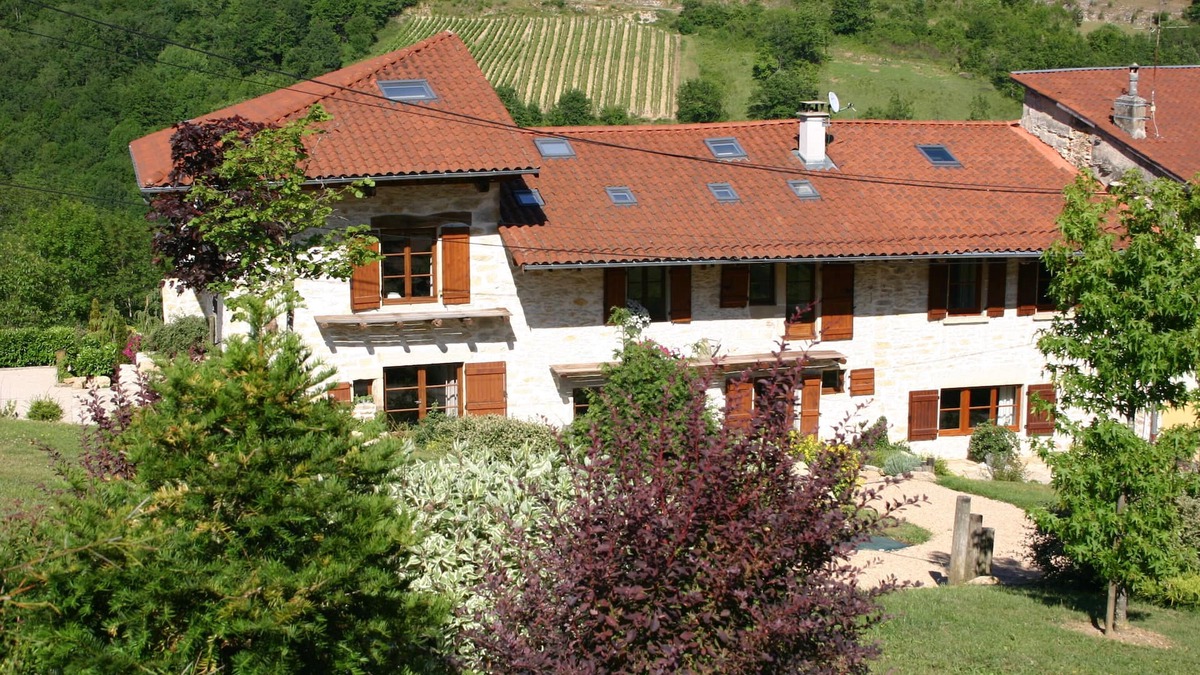 L'Abergement-de-Varey House | Property for rent large landscaped garden and terrace with beautiful view of the valley