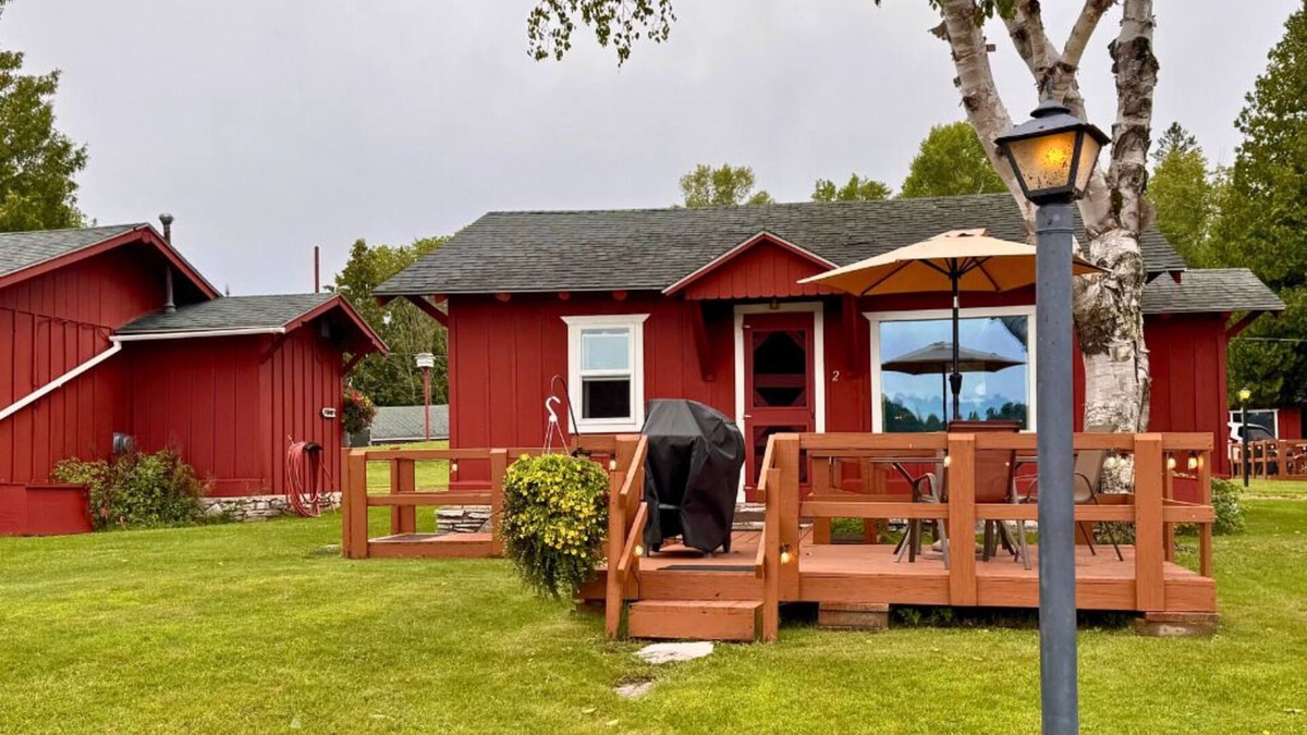 Trout Lake Cabin | Quaint Lakefront Cabin #2 on Frenchman Lake in Trout Lake, MI with row boat