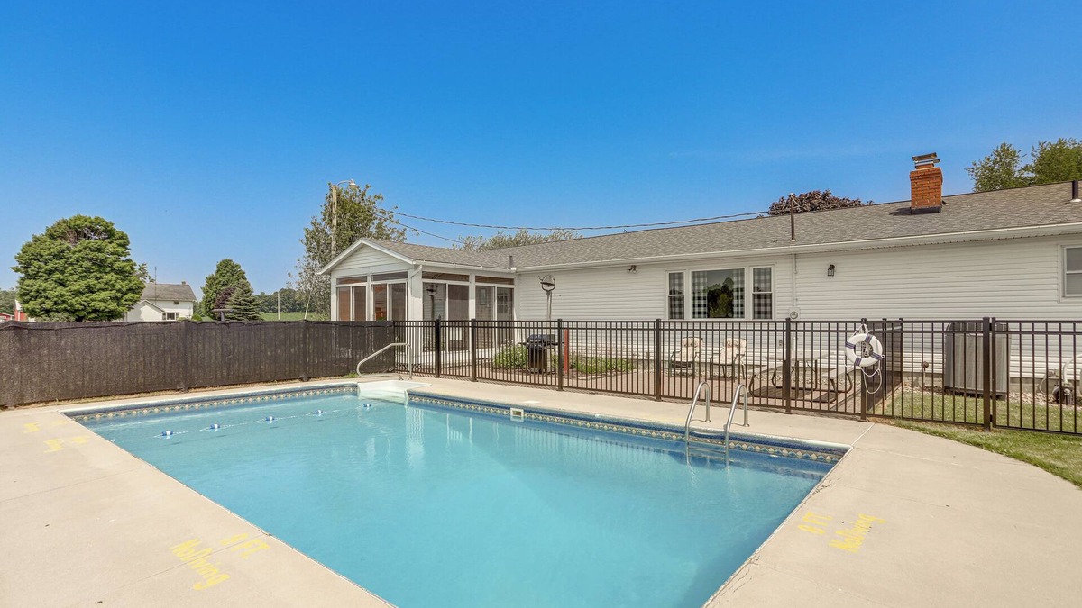 New Haven Huron County House | Quiet Greenwich Home w/Pool + Screened Porch!