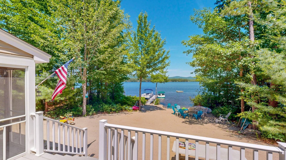 The Bays House | Quiet lakefront home w/private beach, dock, screened porch and stunning views