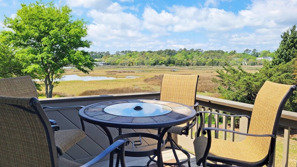 Litchfield by the Sea Condo | Raised Beach Townhouse, Lake and Creek Views, Hammock, Easy Walk to Beach, Pool