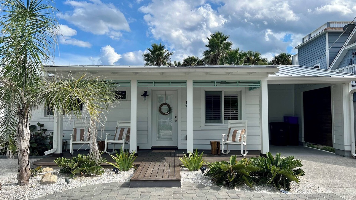 St. Augustine Beach House | Recently Remastered Beachside Boat House STEPS from the Ocean with HEATED pool.
