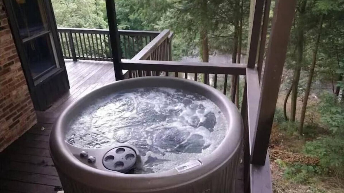 Bellville Apartment | Red Bend cabin overlooking the river with hot tub.