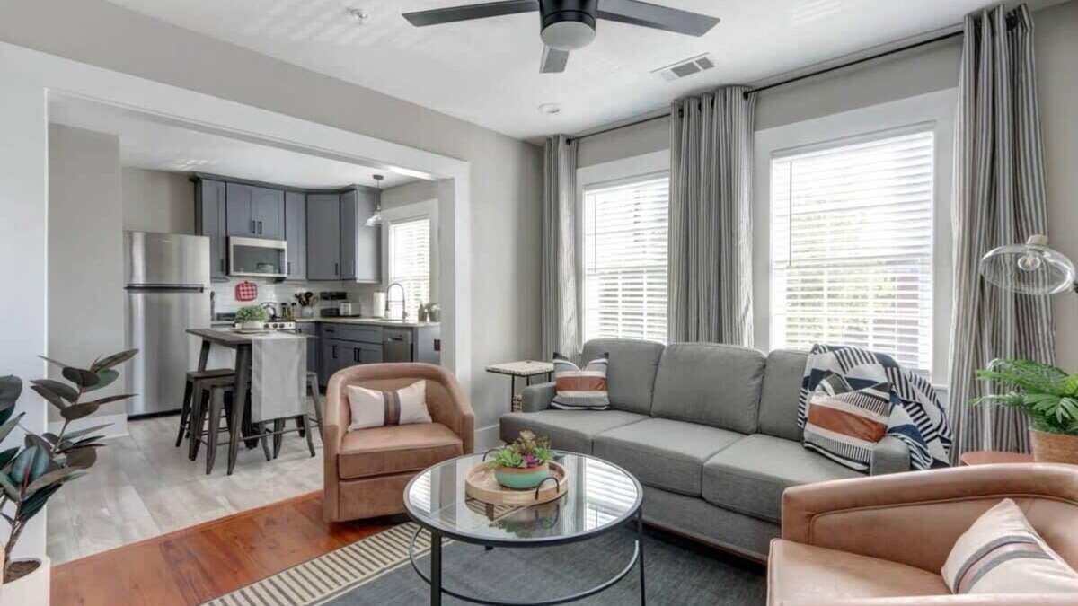 Old West Broad Neighborhood Apartment | Red Brick Row, Modern | Inviting | Chic