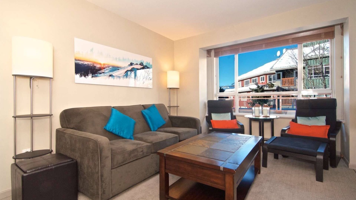 Village North Condo | Relax and Watch the activity of the Village on the oversized patio. Professionally Managed.