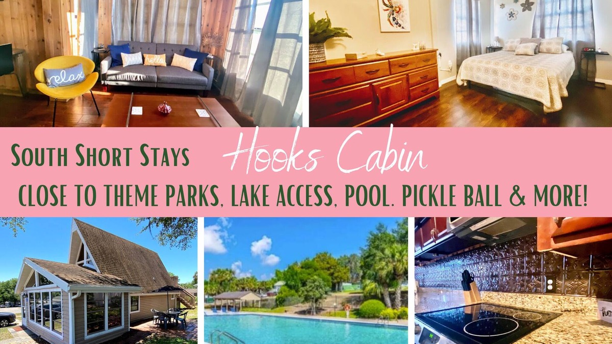 Vacation Village House | Relax at Hook's Cabin A-frame @Lake Louisa gated community with Pool near Disney