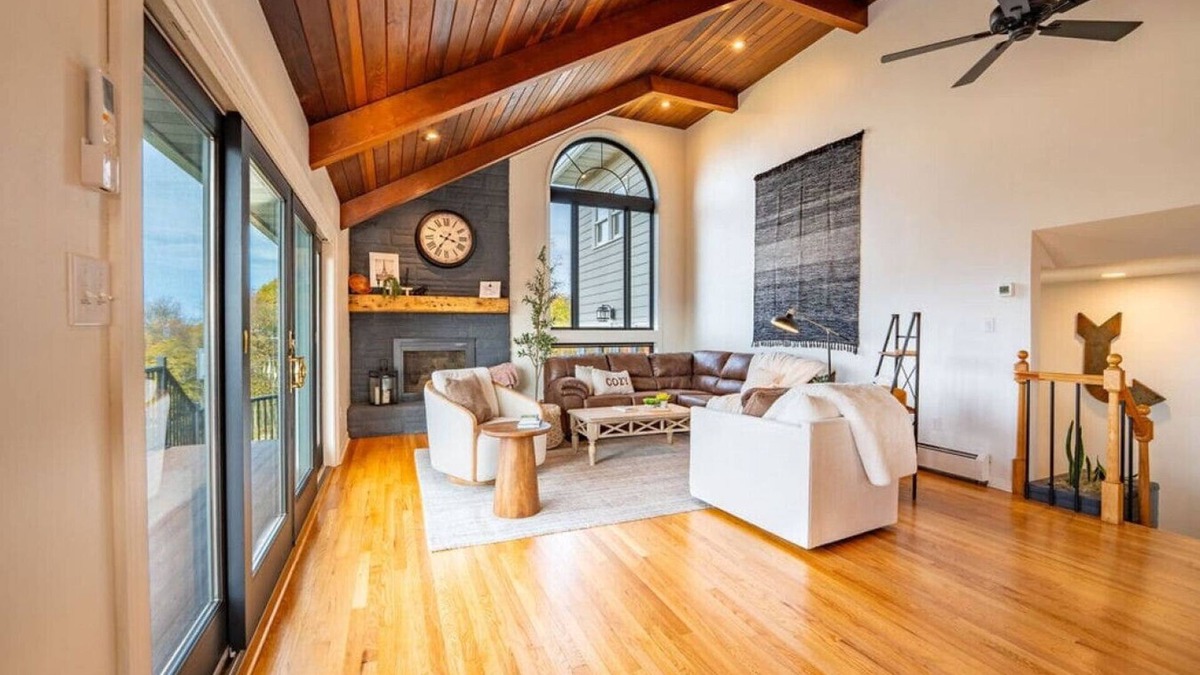 Mifflinburg House | Relax by the pool or in the hot tub with a view!