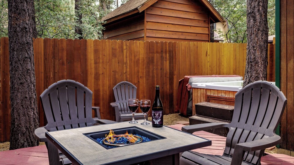 Sugarloaf Cabin | Relaxing Big Bear A-Frame Cabin with Hot Tub, Fire Pit & King Bed