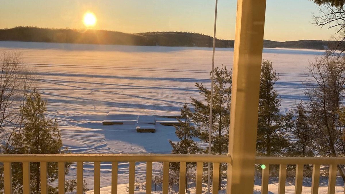Ryerson Cabin | Relaxing Island Lakeside Lodge with wrap around porch on Lake Cecebe