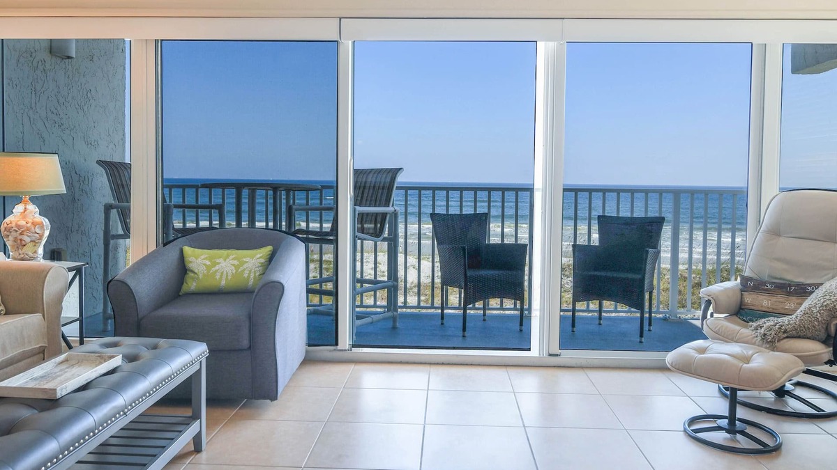 Jacksonville Beach Condo | REMODELED 2/2 Direct Oceanfront 3rd floor end-unit w elevator and wrap balcony