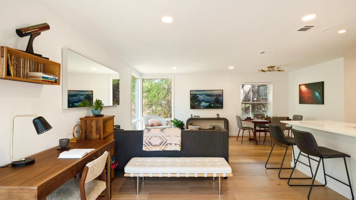 Barton Hills House | Remodeled duplex in Barton Hills with open kitchen, great patio. Sunset views.