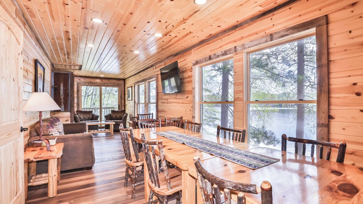 St Germain House | Remodeled lakeside cabin on Little Saint Germain with large deck, private dock,