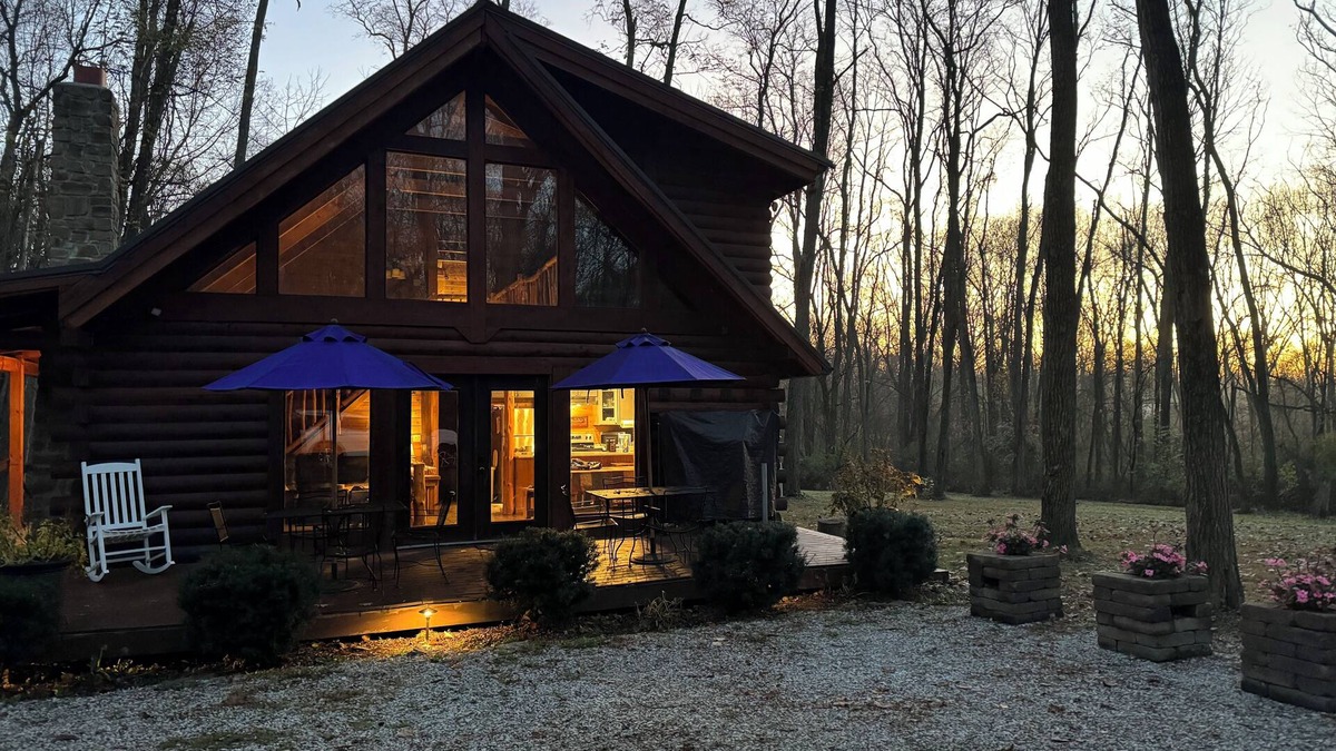 Waveland Cabin | Remodeled Log Cabin Surrounded By 6000 Acres and includes a Nordic Spa!