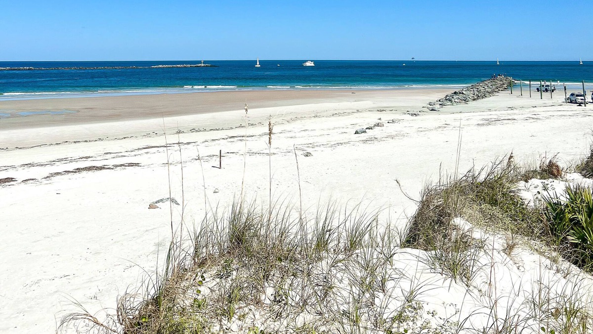 Point East Condo | Renovated Beach Condo with Views of Non-Driving Beach and Pool!