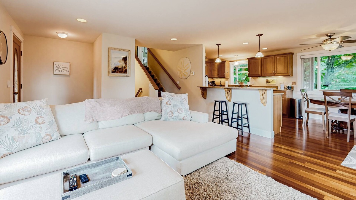 Clinton House | Renovated home in a forest glen with fantastic deck & fireplace - walk to beach