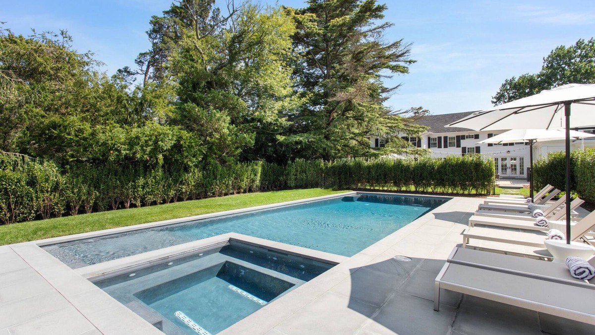 Bellport House | Resort-Style Bellport Estate | Pool/Spa, Sauna, Fire Pit, Game Room | Near Beach