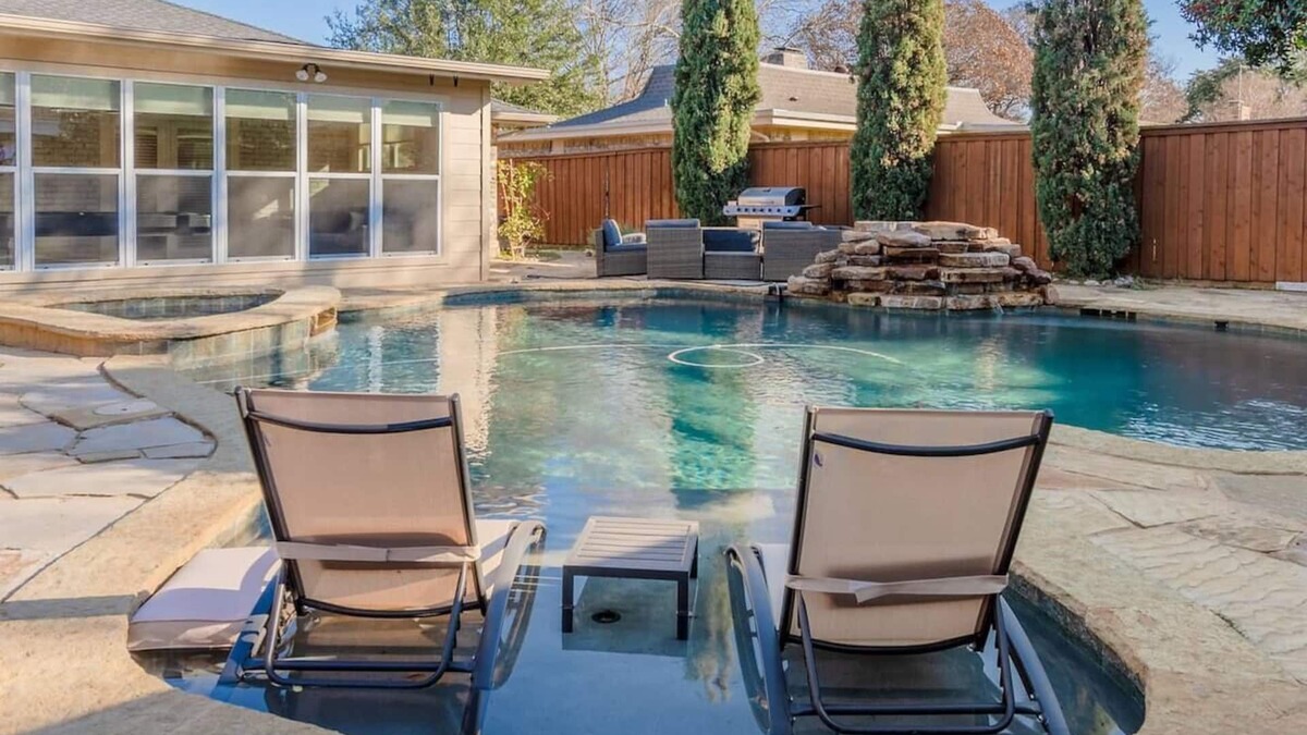 Plano House | Resort style heated pool and spa, 4 bedroom, 3 bath luxury house