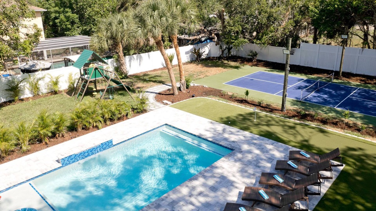 Ballentine Manor Estates House | Resort-style home with pickleball court, mini-golf, playground & large htd pool