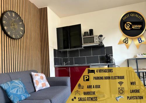 Lourdes Apartment | Reve Divin T2 en R/C parking-bagagerie-salle sport-barbecue