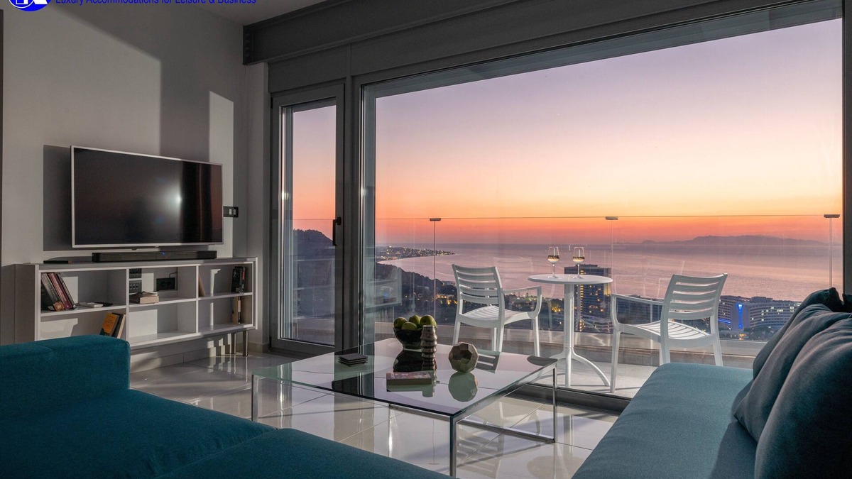 Petaloudes Apartment | Rhodes Skyline Suite - 2 Bedroom with OutDoor jacuzzi and Sea view