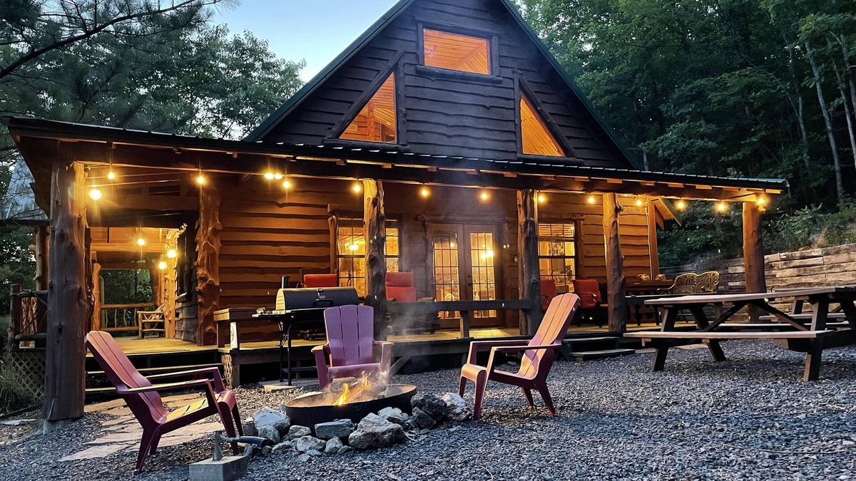 Board Camp Cabin | Ride to the trails from this secluded Luxury Cabin in Wolfpen Gap-Bear Mountain
