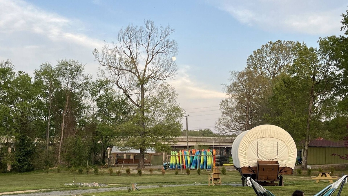 Lillington House | River-Front Wagon Glamping- The Dogwood