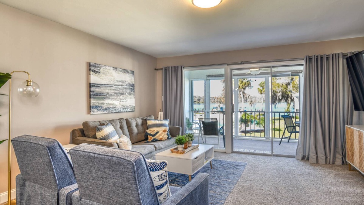 Welaka Condo | Riverfront Views! Fishing and Boating on the St. John's River, Pool, Boat Slip, All New Furnishings!
