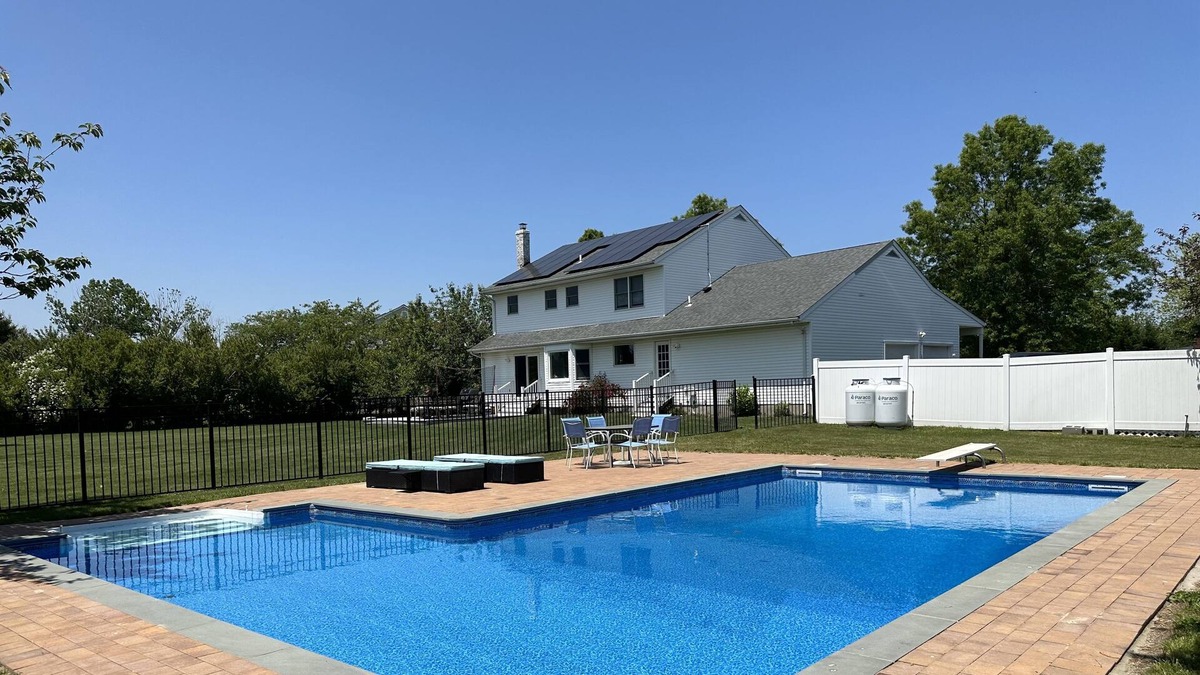 Calverton House | Riverhead Heated Pool Oasis near Lavender Fields, Splish Splash and Tanger Mall